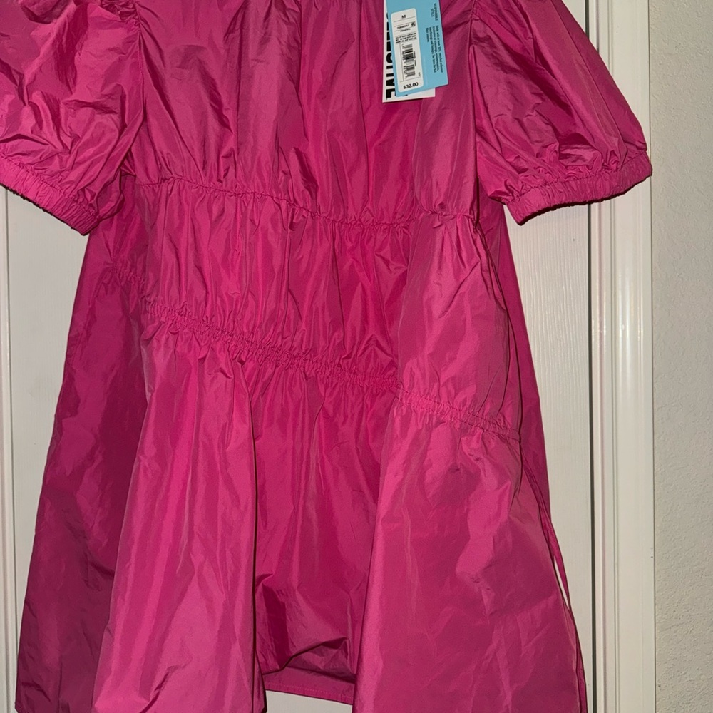 Future Collective Women's Fuchsia Puff-Sleeve Dress - Picture 2 of 5